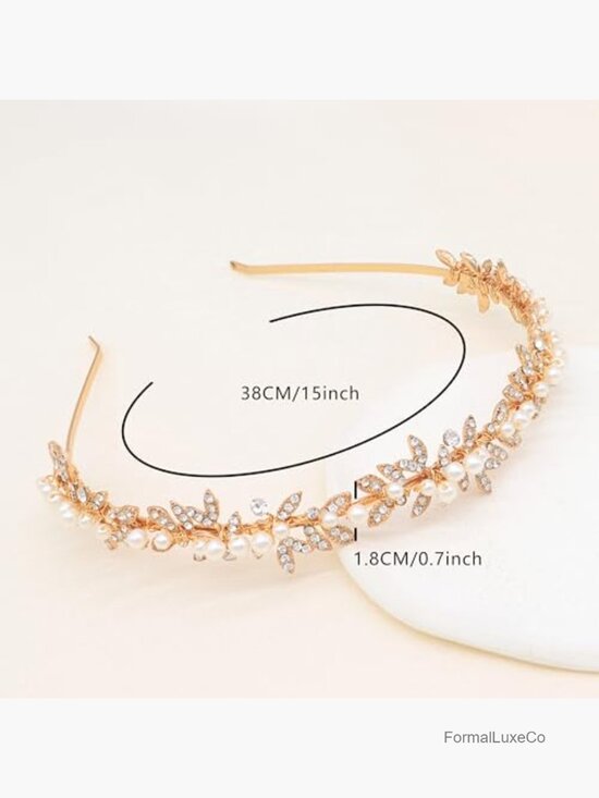Crystal Pearl Rhinestone Bridal Headband Wedding Hair Accessory for Women main image 5